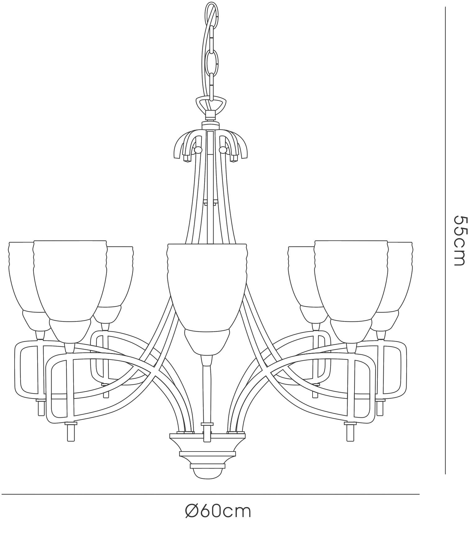 Ortona Ceiling Lights Diyas Multi Arm Fittings